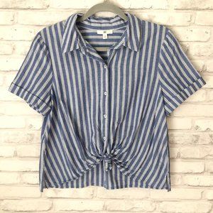 BP Stripe Tie Hem Top